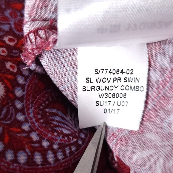 Old Navy Paisley Dress Womens M Burgundy Sleeveless Keyhole Knee Boho Casual - Picture 9 of 10